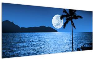 Slika - Mjesec iznad morske površine (120x50 cm)
