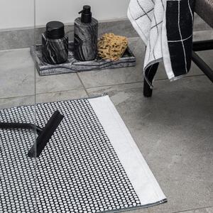 Crno-bijela tekstilna kupaonska prostirka 50x80 cm Grid – Mette Ditmer Denmark