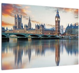 Staklena slika - Londonski Houses of Parliament (70x50 cm)