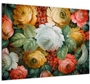Slika naslikanog buketa cvijeća (70x50 cm)