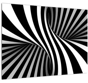 Apstraktna staklena slika sa zebrastim prugama (70x50 cm)