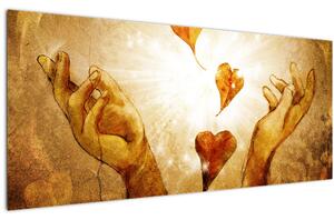 Slika - Naslikane ruke pune ljubavi (120x50 cm)