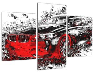 Slika - Naslikani automobil u akciji (90x60 cm)