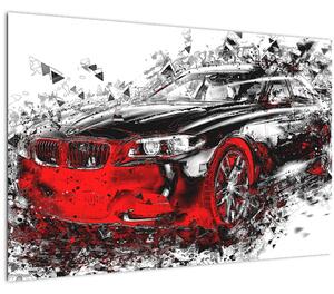 Slika - Naslikani automobil u akciji (90x60 cm)