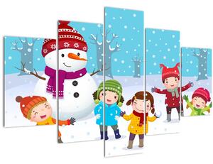 Slika - Zimska dječja zabava (150x105 cm)