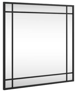 VidaXL Zidno ogledalo crno 50x50 cm četvrtasto željezno