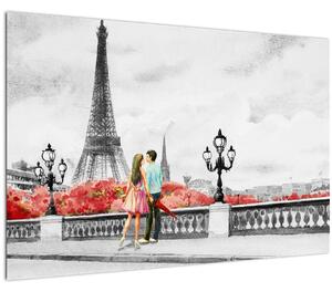 Slika - Ljubavnici u Parizu (90x60 cm)