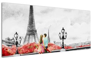 Slika - Ljubavnici u Parizu (120x50 cm)