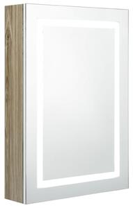 VidaXL LED kupaonski ormarić s ogledalom bijeli i hrast 50x13x70 cm