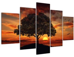Slika stabla sa zalaskom sunca (150x105 cm)