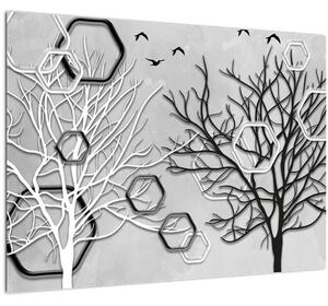 Apstraktna slika s drvećem (70x50 cm)