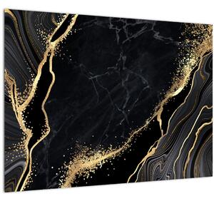 Staklena slika zlatne apstrakcije (70x50 cm)