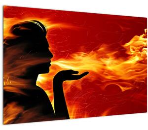 Slika žene s plamenom (90x60 cm)