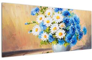 Naslikana slika cvijeća u vazi (120x50 cm)