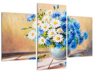 Naslikana slika cvijeća u vazi (90x60 cm)