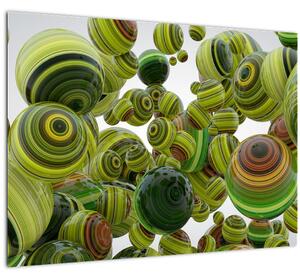 Staklena slika prugastih kugli (70x50 cm)