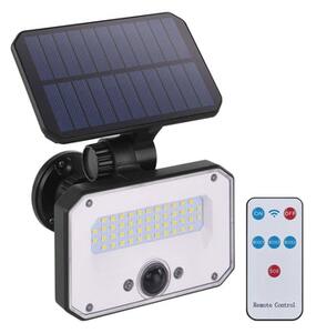 Emos LED solarni reflektor SPILO, s daljinskim, senzor pokreta, crni, 3000K, IP54