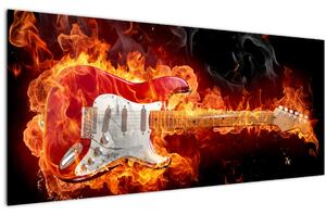 Slika - Gitara u plamenu (120x50 cm)