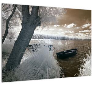 Slika čamca na jezeru (70x50 cm)