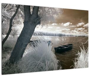 Slika čamca na jezeru (90x60 cm)