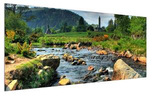 Slika planinskog krajolika s rijekom (120x50 cm)