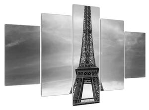 Slika Eiffelovog tornja i crveni automobil (150x105 cm)