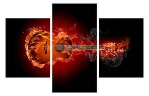 Slika gitare u plamenu (90x60 cm)