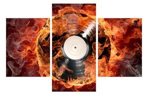 Slika gramofonske ploče u plamenu (90x60 cm)