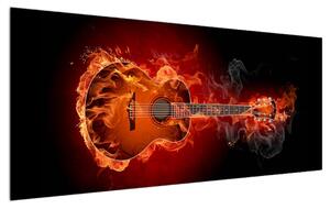 Slika gitare u plamenu (120x50 cm)
