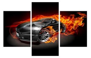 Slika automobila u plamenu (90x60 cm)