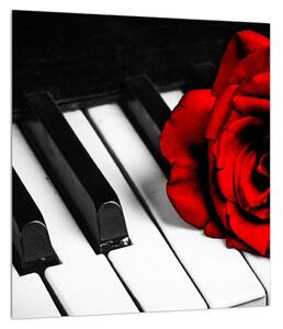Slika ruže i klavira (30x30 cm)