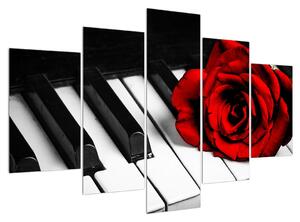 Slika ruže i klavira (150x105 cm)