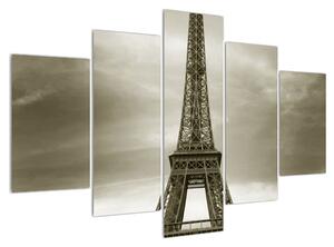 Slika Eiffelovog tornja i ružičastog automobila (150x105 cm)