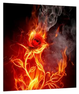 Slika ruže u plamenu (30x30 cm)