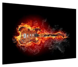 Slika gitare u plamenu (90x60 cm)