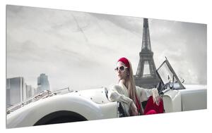 Slika Eiffelovog tornja i automobila (120x50 cm)