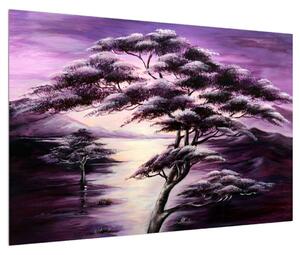Ljubičasta slika stabla (90x60 cm)