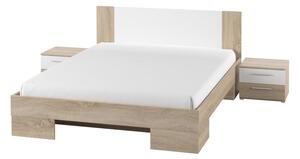 Zondo Bračni krevet 160 cm Verwood Typ 81 (s noćnim ormarićima) (hrast sonoma + bijeli) . 1030062