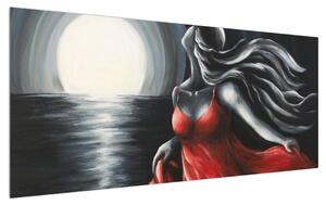 Slika žene u crvenoj haljini (120x50 cm)