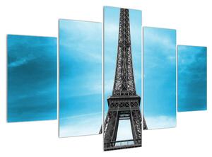 Slika Eiffelovog tornja i plavog automobila (150x105 cm)