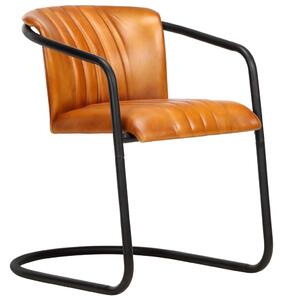 VidaXL Blagovaonske stolice od prave kože 2 kom oker