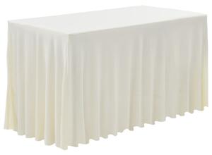 VidaXL Navlake za stol 2 kom duge rastezljive 120 x 60,5 x 74 cm krem