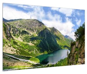 Slika planinskog krajolika s jezerom (90x60 cm)