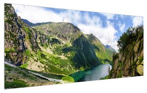 Slika planinskog krajolika s jezerom (120x50 cm)