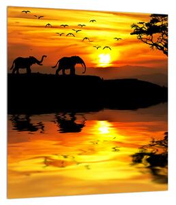 Slika afričkog krajolika sa slonom (30x30 cm)