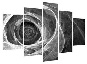 Crno-bijela slika apstraktne ruže (150x105 cm)