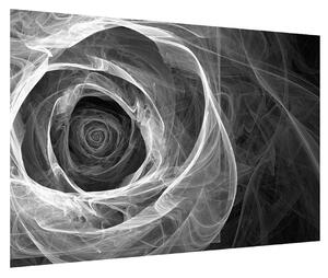 Crno-bijela slika apstraktne ruže (90x60 cm)