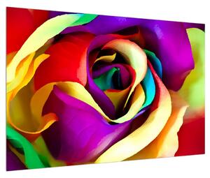 Šarena slika apstraktne ruže (90x60 cm)