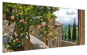 Ljetna slika mediteranske ljetne uličice (120x50 cm)