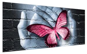 Moderna slika dlanova s ​​leptirom (120x50 cm)